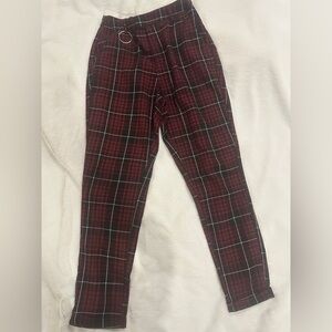 Hot Topic Red and Black Checkered Pants